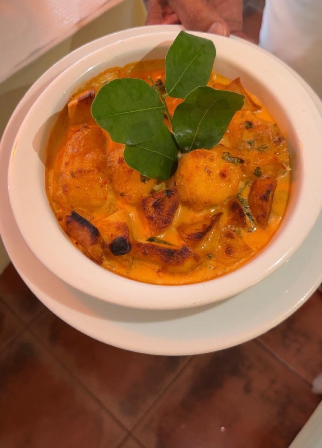Tamboril Gratinado, monkfish gratin
